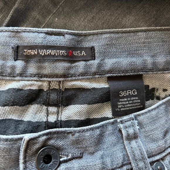 John Varvatos Men's Sz 36x33 Star USA Dark Gray Button Fly Jeans Slim Straight - Picture 7 of 7